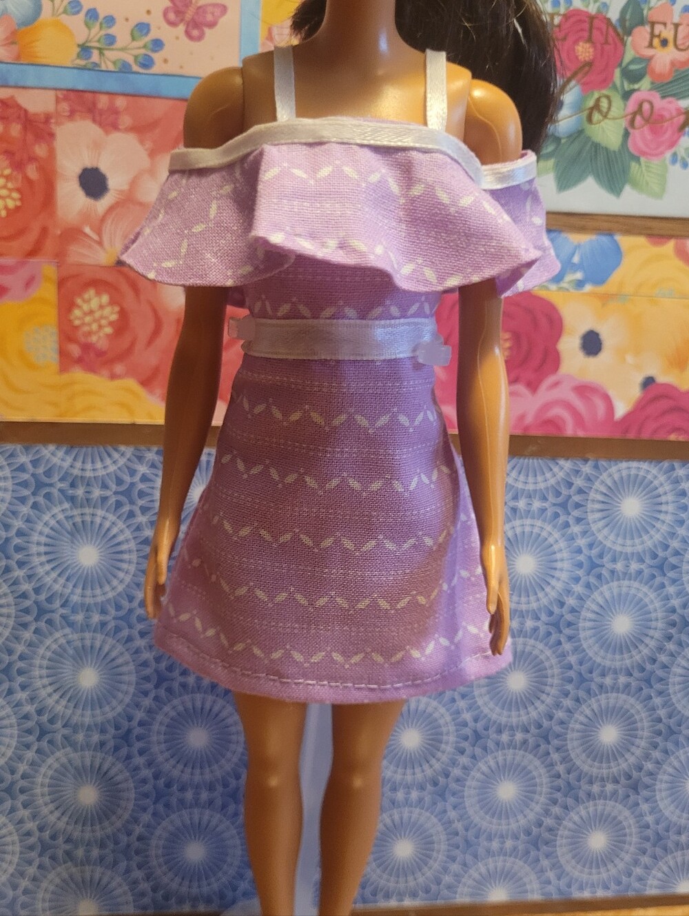 2 For $35 Handmade Lilac Off-Shoulder Doll Dress